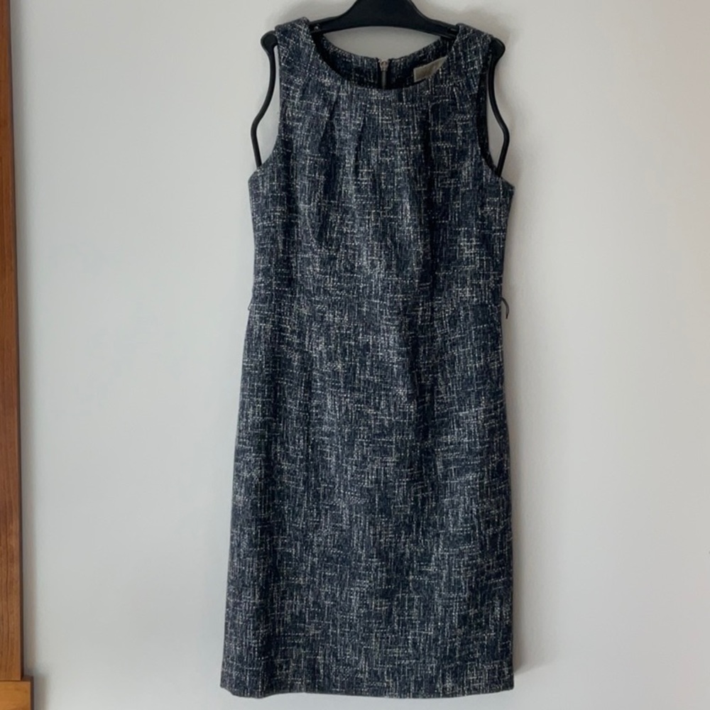 MICHAEL Michael Kors 4 Petite Navy Tweed Dress